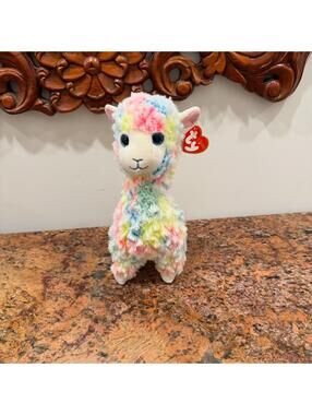 Ty Beanie Babies Plush Toy Named Lola the Rainbow Llama